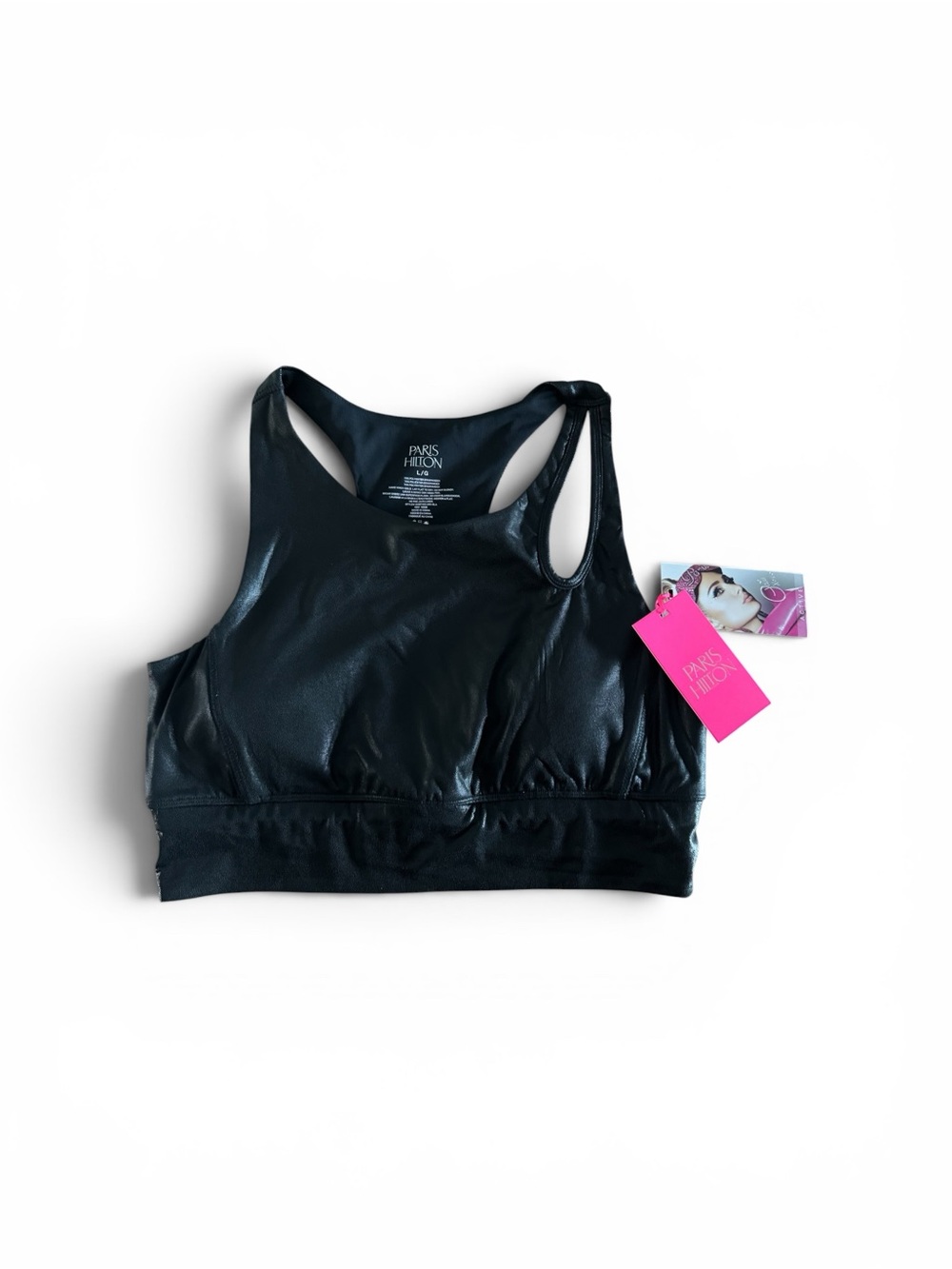 Paris Hilton Black Sports bra with keyhole detail